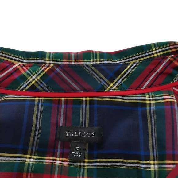 Talbots Plaid Button Down Long Sleeve Shirt Sz 12 - Picture 6 of 6